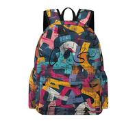 TPISLI Cartable Graffiti Filles et Garçons 11-15 Ans Sac Scolaire Coloré Collège Léger Imperméable Durable pour Voyage Loisirs Promenade et Sorties Usage Quotidien