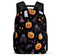 TPISLI Cartable Halloween Thème Enfants 5-10 Ans Sac à Dos Fantôme pour Garçon Fille École Primaire Bookbag, Poches Latérales Poignée Solide Voyage Quotidien