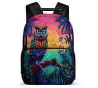 TPISLI Cartable Hibou Motif Enfants 6-10 Ans Sac d'École Oiseau pour Filles Garçons CM1 CM2 School Bag, Poignée Solide Léger Durable Cadeau de Rentrée