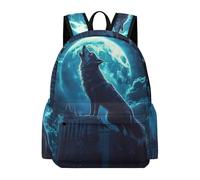 TPISLI Cartable Howling Loup Garçon CE2 Sac Scolaire Animal Loups Enfants 10 Ans Backpack Léger Scolaire Loisirs Usage Quotidien Promenade École Voyage