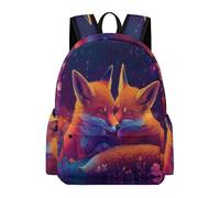 TPISLI Cartable Illustration Renard Filles et Garçons 12-15 Ans Sac Scolaire Motif Animal CM1 CM2 Léger Grand Format pour Cadeau du Nouvel An École Voyage et Loisirs Usage Quotidien