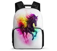 TPISLI Cartable Imprimé Cheval Filles Garçons Cours Primaire, Sac à Dos Motif Animal Enfants Durable, Sac Scolaire, Daypack, Promenade Randonnée, Usage Quotidien, Cadeau