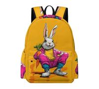 TPISLI Cartable Imprimé Mode Lapin pour Garçons et Filles 10-14 Ans Sac d'École Motif Lapin CE1 CE2 CM1 Sac à Dos Léger Durable pour Voyage Randonnée Loisirs, Backpack Usage Quotidien et Sorties