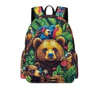 TPISLI Cartable Imprimé Ours Fille Garçon 9-12 Ans Sac d'École Motif Animal Primaire Léger Imperméable Durable pour Voyage Loisirs Promenade Sorties Usage Quotidien Rentrée Scolaire