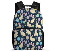 TPISLI Cartable Lapin Pâques Eggs Enfants 8-12 Ans Cartable Lapin pour Garçons Filles Cours Primaire Bookbag, Détails en Feutre Tissu 1680D Cadeau Anniversaire