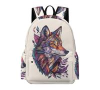 TPISLI Cartable Loup Fille Primaire Collège Élémentaire Sac À Dos Garçons Scolaire, Sacs Animal Loup Pour D'école Enfant Ado 8 9 10 11 12 13 14 15 16 17 18 Ans School Bags