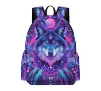 TPISLI Cartable Loup Garcon Primaire, Grand Sac D'école En Animal Loup Pour Enfants De CE2 CM1 CM2, Sac A Dos Primaire Garçon, 8-16 Ans