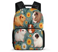 TPISLI Cartable Mignon Cochon d'Inde Cochon Garçons Cm1 Cm2, Sac à Dos Animal Enfants Durable, Sac Scolaire, Backpack, Promenade Randonnée, Usage Quotidien, Cadeau