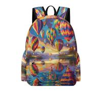 TPISLI Cartable Montgolfière 8 Ans Enfant Fille Sac à Dos Coloré Paysage CE1 CE2 Garçon Cartable Scolaire Léger Imperméable pour École Voyage Loisirs et Cours Usage Quotidien