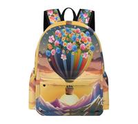 TPISLI Cartable Montgolfière CE1 CE2 Enfant Fille Sac à Dos Fleurs Paysage 7-12 Ans Garçon Cartable Scolaire Léger Imperméable pour Usage Quotidien Promenade et Voyage Loisirs