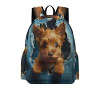 TPISLI Cartable Motif 3D Chiots Fille Garçon 8-12 Ans Sac d'École Animal Chien CE2 CM1 Léger Imperméable Durable pour Voyage Loisirs Promenade Sorties Usage Quotidien Rentrée Scolaire