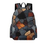 TPISLI Cartable Motif Bloc de Pierre Fille Garçon 8-13 Ans Sac d'École Design Marbre CE2 CM1 Léger Grand Format pour Cadeau du Nouvel An École Voyage Loisirs Usage Quotidien Rentrée Scolaire