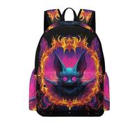 TPISLI Cartable Motif Chauve-souris Élèves CE1 Cartable Scolaire Thème Gothique Garçon 10 Ans School Bag Grand Léger, Voyage Loisirs École Voyage Sorties Loisirs Promenade