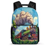 TPISLI Cartable Motif Chemin de Fer Train Élèves Cm1 Cm2, Sac à Dos Thème Dessin Animé Enfants Durable, Sac Scolaire, Daypack, Promenade Randonnée, Usage Quotidien, Cadeau