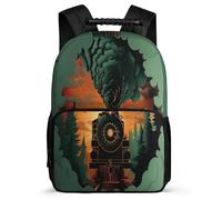 TPISLI Cartable Motif Chemin de Fer Train Élèves Cm1 Cm2, Sac à Dos Thème Dessin Animé Enfants Durable, Sac Scolaire, Daypack, Promenade Randonnée, Usage Quotidien, Cadeau