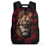 TPISLI Cartable Motif Lion pour Garçons Filles Primaire, Sac d'École Animal Lion 6-10 Ans, Sac à Dos, School Bag, Promenade Randonnée, Usage Quotidien, Cadeau