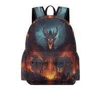 TPISLI Cartable Motif Maléfique Dragon Fille Garçon 8-12 Ans Sac d'École Dragon CE2 CM1 Léger Imperméable Durable pour Voyage Loisirs Promenade Sorties Usage Quotidien Rentrée Scolaire