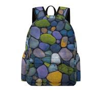 TPISLI Cartable Motif Marbre Fille Garçon 12 Ans Sac d'École Motif Bloc de Pierre Collège Léger Durable pour École Cadeau de Rentrée Voyage Loisirs Usage Quotidien Rentrée Scolaire