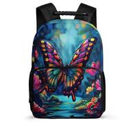 TPISLI Cartable Motif Papillon pour Garçons Primaire, Sac d'École Papillon 6-11 Ans, Sac à Dos, Backpack, Dos Rembourré, Poignée Solide, Loisirs Sorties