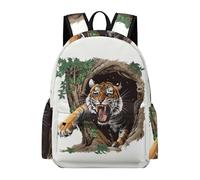 TPISLI Cartable Motif Tigre pour Garçons et Filles 10-14 Ans Sac d'École Animal Tigre CP CE1 Sac à Dos Durable À la Mode pour Voyage Randonnée Loisirs, Backpack Usage Quotidien et Sorties