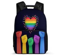 TPISLI Cartable Multicolore Fist pour Garçons Filles École Primaire Sac à Dos Cœur 8-12 Ans Daypack, Léger Durable Poignée Solide Cadeau Anniversaire