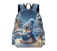 TPISLI Cartable Pingouin Élèves CE1 Cartable Scolaire Thème Hiver Fille 9 Ans Backpack Durable Imperméable Cadeau de Rentrée Voyage Sorties Loisirs Usage Quotidien