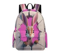 TPISLI Cartable pour Filles et Garçons Animal Lapin 15 Ans Sac Enfant Design Lapin CE1 CM1 Léger Grand Format pour Ordinateur Portable 11,6 Pouces Sorties et Loisirs Usage Quotidien