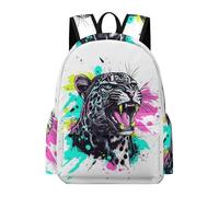 TPISLI Cartable pour Filles et Garçons Coloré Guépard 11-14 Ans Sac Enfant Léopard Animal Collège Léger Durable pour Ordinateur Portable 14 Pouces Cours Voyage et Loisirs Usage Quotidien