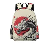 TPISLI Cartable pour Filles et Garçons Design Dragon 15 Ans Sac Enfant Style Chinois CE1 CM1 Léger Grand Format pour Ordinateur Portable 11,6 Pouces Sorties et Loisirs Usage Quotidien