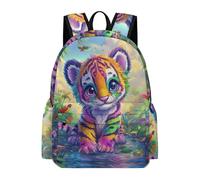 TPISLI Cartable pour Filles et Garçons Tigre 9 Ans Sac Enfant Animal Tigre CM1 CM2 Grand Format Léger pour Cadeau d'Anniversaire Voyage Sorties et Loisirs Usage Quotidien