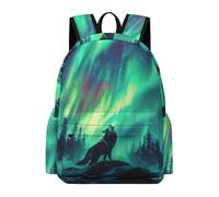 TPISLI Cartable pour Garçons et Filles Motif Loup 14 Ans Sac à Dos Motif Animal Loup CE2 CM1 Sac Scolaire Léger Grand Format pour Voyage Randonnée Loisirs, School Bag Rentrée Scolaire et Cadeau