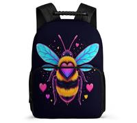 TPISLI Cartable Scolaire Abeille pour Garçon Fille 7-12 Ans Sac d'École Cœur Shape Cours Primaire Daypack, Tissu 1680D Détails en Feutre Cadeau Anniversaire