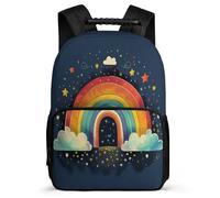 TPISLI Cartable Scolaire Arc-en-ciel Design pour Garçons Filles 6-11 Ans Sac Scolaire Colourful CE1 CE2 Backpack, Poches Latérales Dos Rembourré Voyage Quotidien
