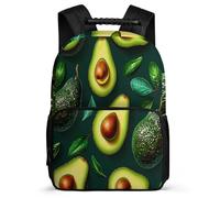 TPISLI Cartable Scolaire Avocado Imprimé pour Élèves 7-12 Ans Sac Scolaire Fruit CE2 CM1 Backpack, Détails en Feutre Poches Latérales Voyage Quotidien