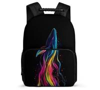 TPISLI Cartable Scolaire Baleine Enfants 7-12 Ans Sac Collège Sea Creature Motif pour Garçons École Primaire Daypack, Dos Rembourré Tissu 1680D Voyage Quotidien
