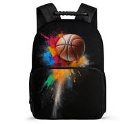 TPISLI Cartable Scolaire Basket-Ballon Design pour Filles Garçons CM1 CM2 Sac à Dos Basketball 7-12 Ans Backpack, Détails en Feutre Dos Rembourré Promenade Randonnée