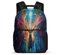 TPISLI Cartable Scolaire Beautiful Cerf Design Enfants 5-10 Ans Cartable Reindeer Thème pour Filles CE2 CM1 Bookbag, Tissu 1680D Poches Latérales Promenade Randonnée