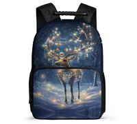 TPISLI Cartable Scolaire Beautiful Cerf Motif Enfants 8-12 Ans Sac à Dos Reindeer Thème pour Filles CM1 CM2 Daypack, Poches Latérales Poignée Solide Loisirs Sorties