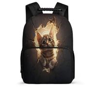 TPISLI Cartable Scolaire Chaton 3D Imprimé pour Garçon Fille 7-11 Ans Sac d'École Animal Chat CM1 CM2 Backpack, Dos Rembourré Léger Durable Rentrée Scolaire