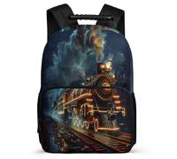 TPISLI Cartable Scolaire Chemin de Fer Train pour Garçons 5-10 Ans, Sac à Dos Train Sac d'École, Backpack, Léger Durable, Poches Latérales, Voyage Quotidien