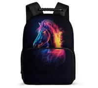 TPISLI Cartable Scolaire Cheval CE2 CM1 pour Filles Sac d'École Animal Illustration 6-10 Ans School Bag, Poches Latérales Dos Rembourré Cadeau de Rentrée