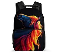 TPISLI Cartable Scolaire Cheval Imprimé pour Garçons Filles CE1 CE2 Sac à Dos Animal Motif 7-11 Ans Bookbag, Poches Latérales Détails en Feutre Cadeau de Rentrée