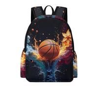 TPISLI Cartable Scolaire Design Basketball Ballon Fille 8 Ans Sac à Dos Motif Feu Garçon 10 Ans Cartable Durable Léger Scolaire Voyage Loisirs Sorties Loisirs École Voyage