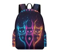 TPISLI Cartable Scolaire Design Chaton Fille Garçon 10-14 Ans Sac à Dos Imprimé Animal Chat CE1 CE2 Grand Format Léger pour Ordinateur Portable 11,6 Pouces Sorties et Loisirs Usage Quotidien