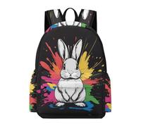TPISLI Cartable Scolaire Design Lapin Fille Garçon 8-11 Ans Sac à Dos Imprimé Kawaii Lapin Primaire CE1 CE2 Grand Format Imperméable pour Cours Voyage Loisirs et Usage Quotidien