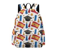TPISLI Cartable Scolaire Drapeau Espagne Garçon 11 Ans Cartable Scolaire Thème Remise de Diplôme Adolescents 10-15 Ans Sac Collège Léger Durable Loisirs Usage Quotidien Promenade