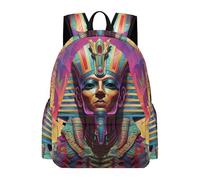 TPISLI Cartable Scolaire Égyptien Pharaon CM1 CM2 Fille Sac d'École Pharaon de Égypte 10 Ans Garçon Sac à Dos Ordinateur Portable Grand Durable pour Usage Quotidien Promenade et Voyage