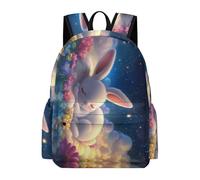 TPISLI Cartable Scolaire Fille Garçon Design Lapin 10-15 Ans Sac à Dos Mignon Lapin CE1 CE2 Sac d'École Imperméable Durable pour Cours Voyage Loisirs, Daypack Rentrée Scolaire et Cadeau
