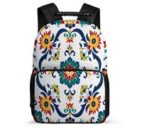 TPISLI Cartable Scolaire Fleurs pour Garçons Filles 6-10 Ans Sac d'École Plante Floral CE1 CE2 Bookbag, Poches Latérales Détails en Feutre Cadeau de Rentrée