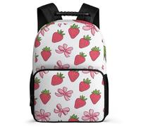 TPISLI Cartable Scolaire Fraise Imprimé pour Garçons Filles CM1 CM2 Sac à Dos Fruit Patter 6-11 Ans School Bag, Léger Durable Tissu 1680D Rentrée Scolaire